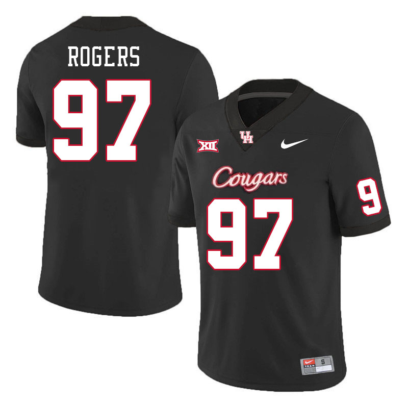 Men #97 Everitt Rogers Houston Cougars College Football Jerseys Stitched-Black